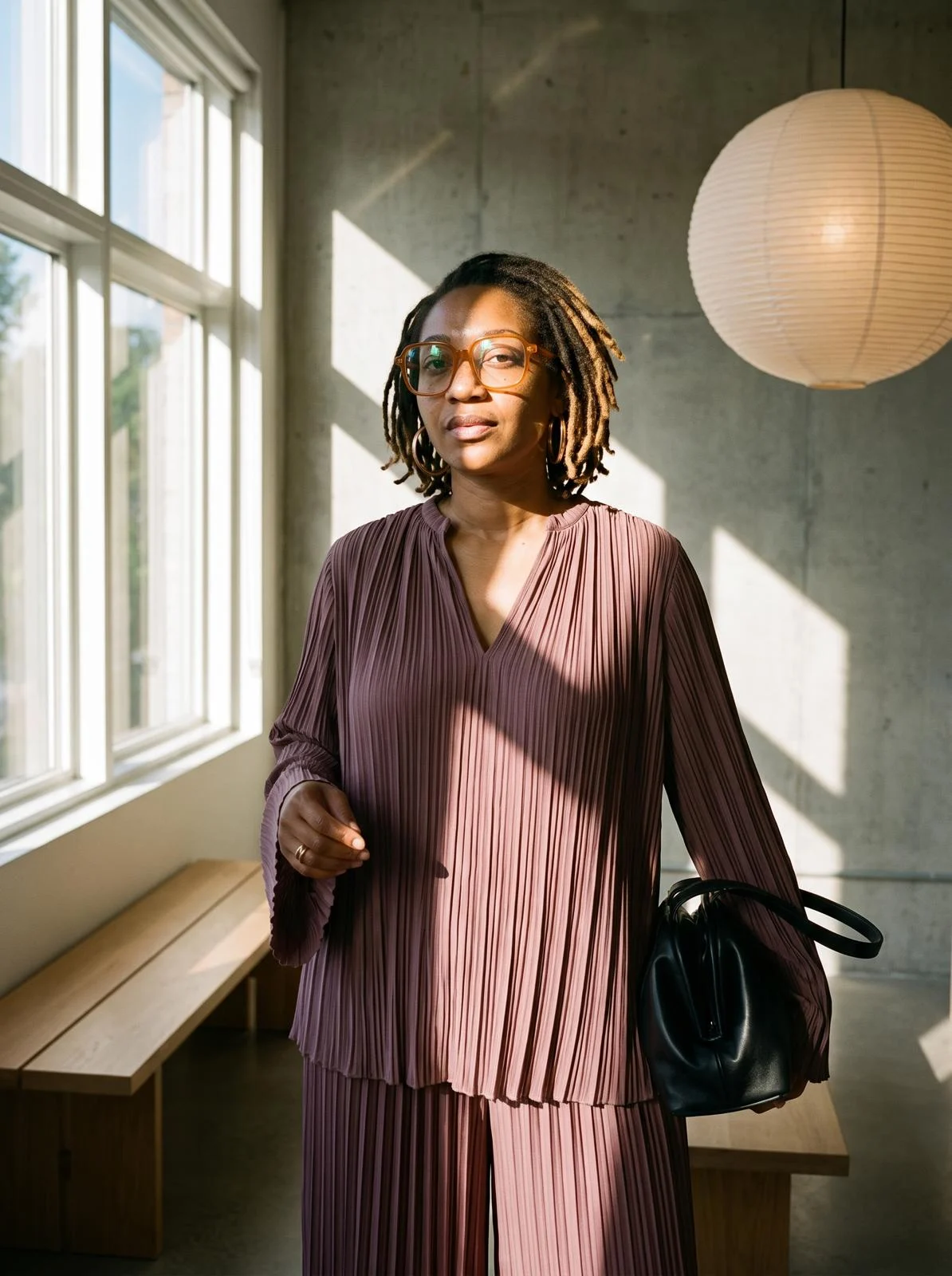 Whitney Herrington standing beside sunlit windows