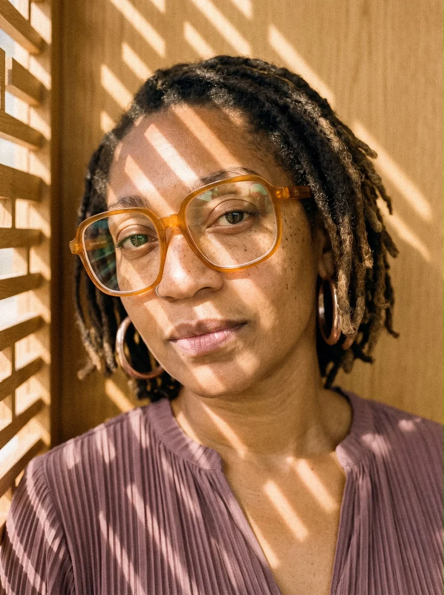 Portrait of Whitney Herrington in warm window light